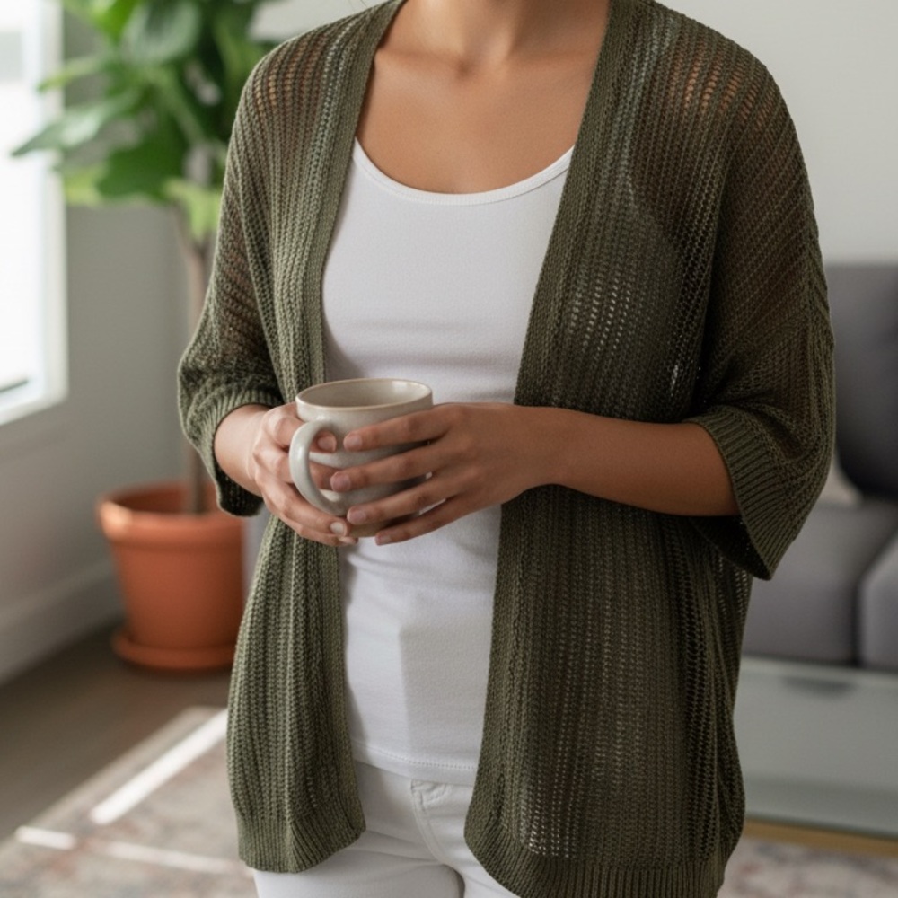 Express Olive Knit Cardigan